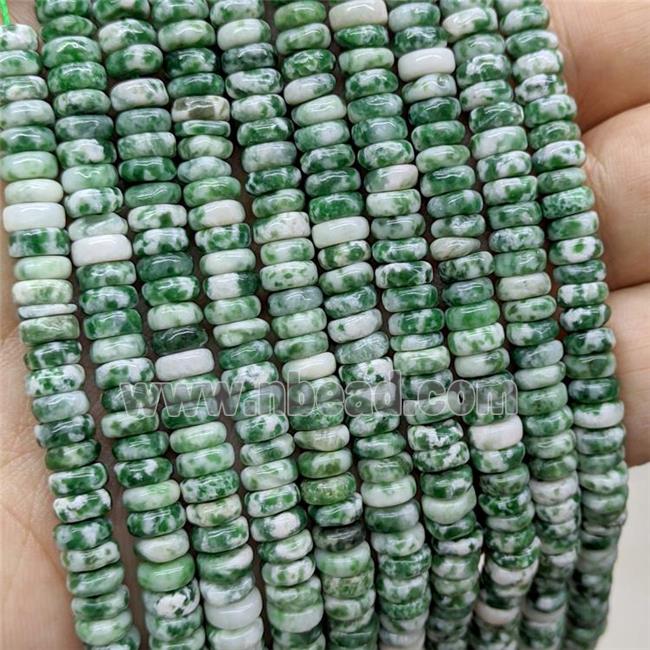 Green Dalmatian Jasper Heishi Beads