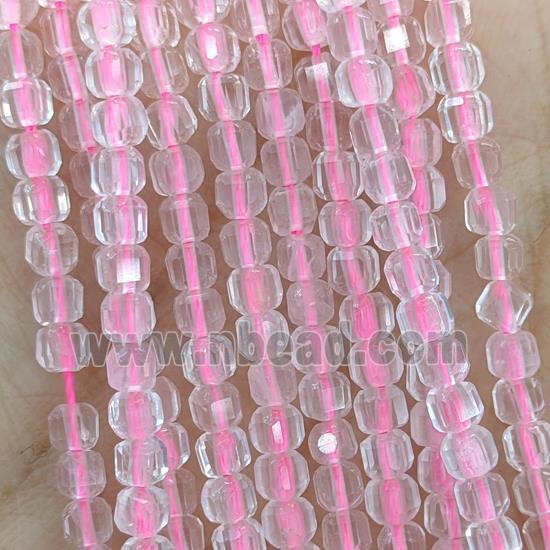 Natural Rose Quartz Beads Faceted Cube