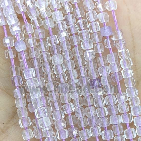 Natural Chalcedony Beads Purple Faceted Cube