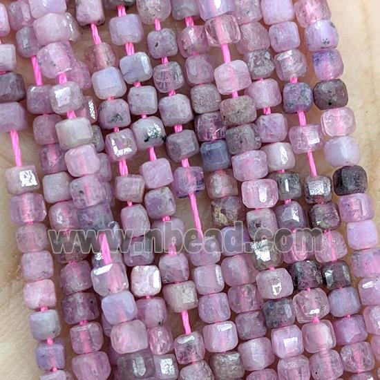 Natural Ruby Beads Faceted Cube