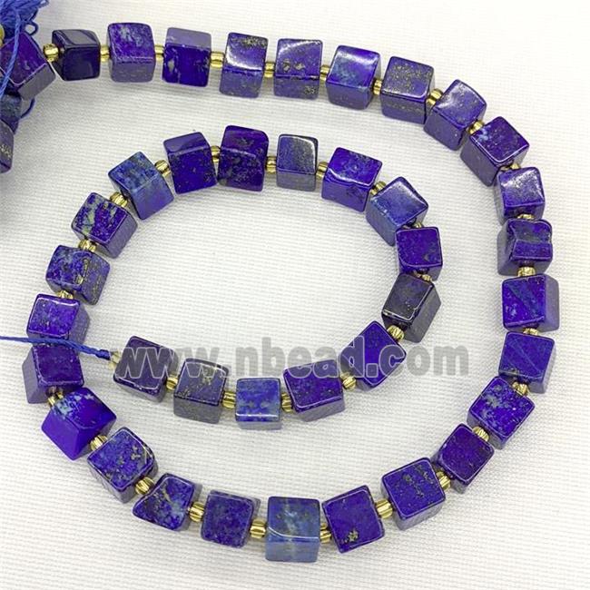 Natural Lapis Lazuli Beads Blue Cube