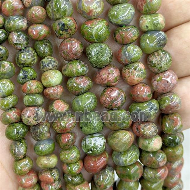 Natural Unakite Chips Beads Green Freeform