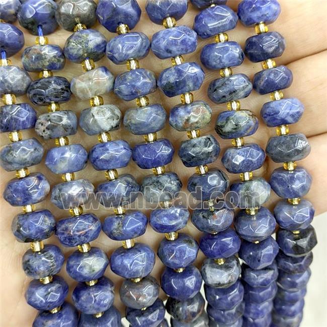 Natural Blue Sodalite Beads Faceted Rondelle