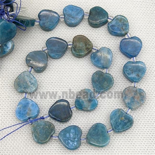 Natural Blue Apatite Heart Beads