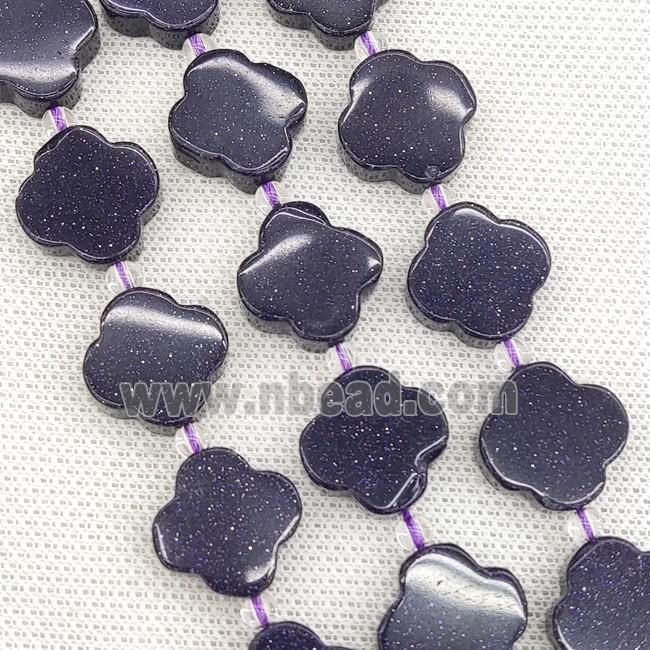 Blue Sandstone Clover Beads