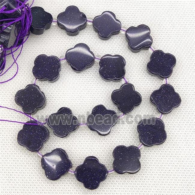 Blue Sandstone Clover Beads