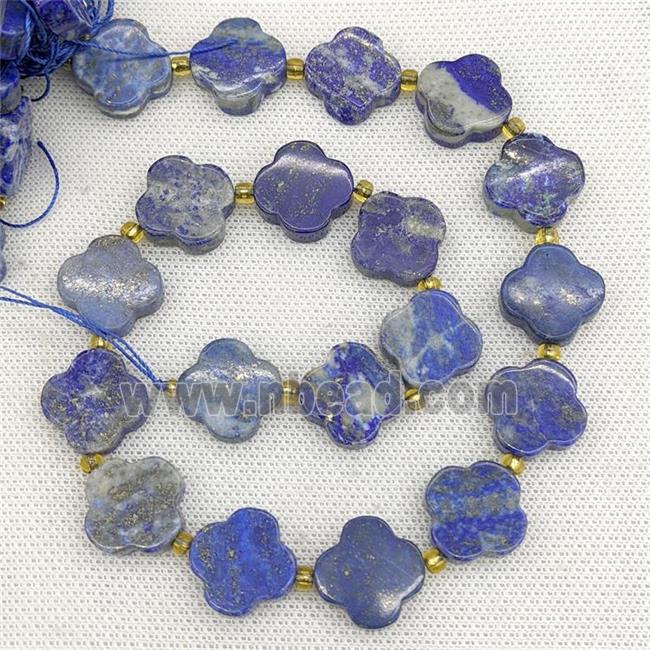 Natural Lapis Lazuli Clover Beads Blue