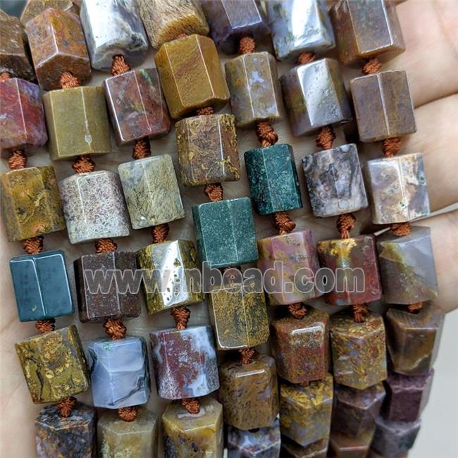 Natural Ocean Agate Column Beads Multicolor