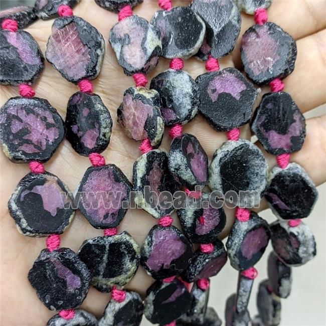 Natural Ruby Beads Slice Freeform C-Grade