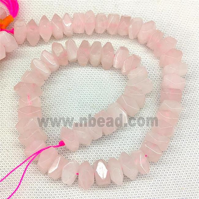 Pink Rose Quartz Spacer Beads Faceted Square