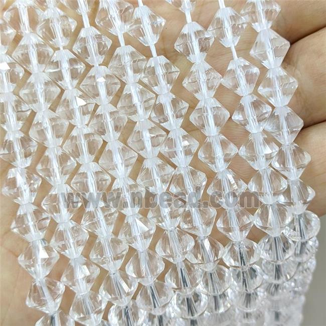 Natural Clear Quartz Bicone Beads