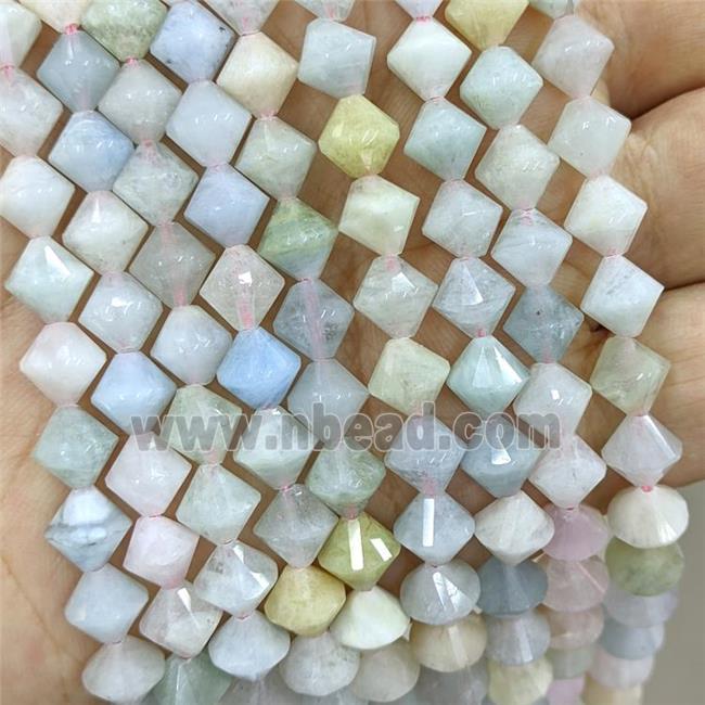 Natural Morganite Bicone Beads Multicolor