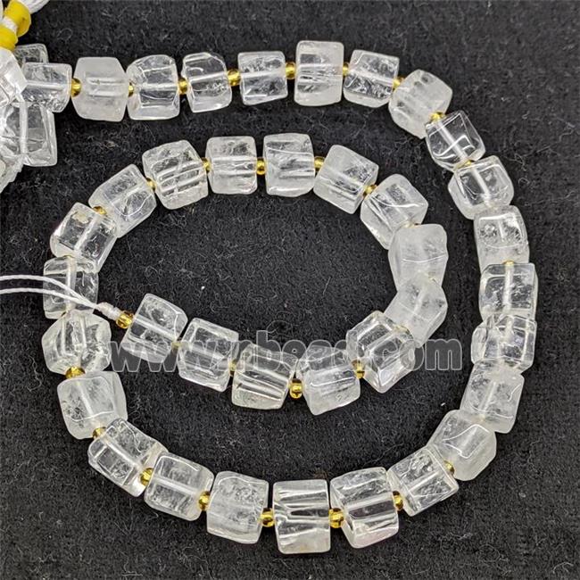 Natural Clear Quartz Cube Beads