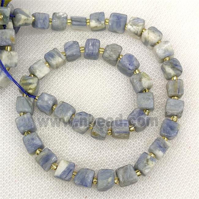 Natural Blue Kyanite Cube Beads