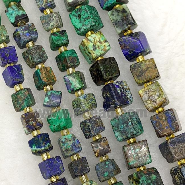 Natural Azurite Beads Blue Cube