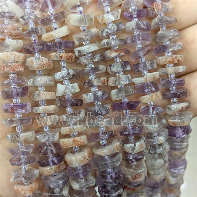 Natural Phantom Quartz Heishi Spacer Beads Cacoxenite Lt.purple