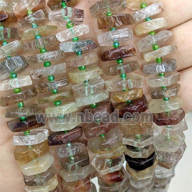 Natural Green Rutilated Quartz Heishi Spacer Beads