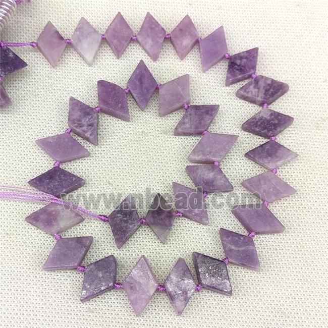 Natural Purple Lepidolite Rhombus Beads