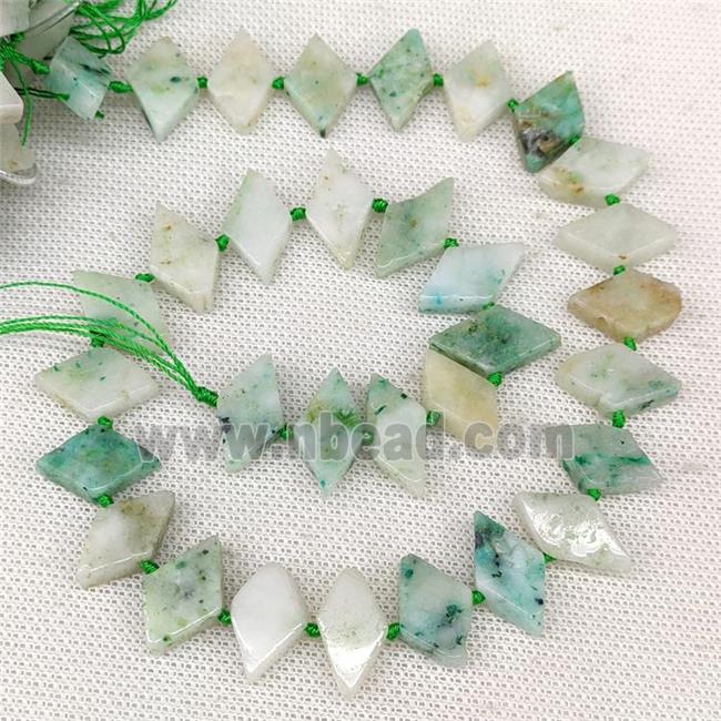 Natural Green Kiwi Jasper Beads Rhombus