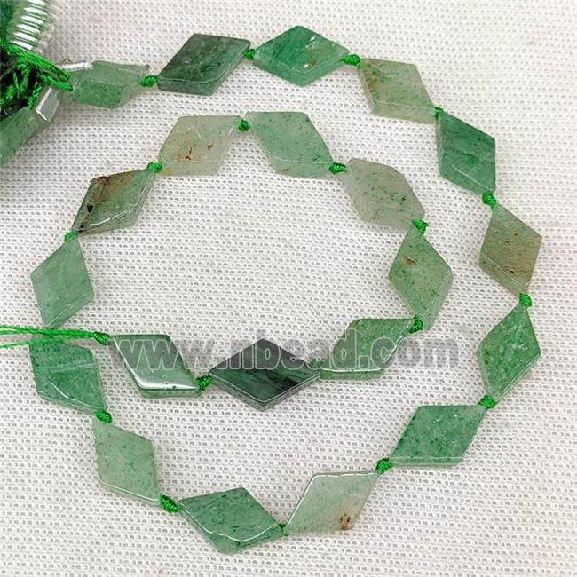 Natural Green Strawberry Quartz Rhombus Beads