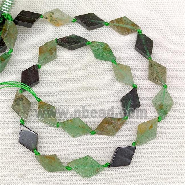 Natural Green Strawberry Quartz Beads Rhombus