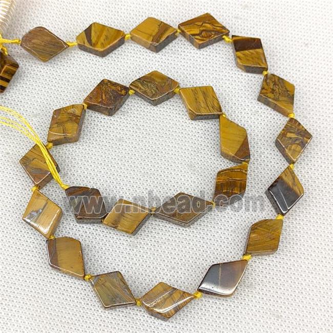 Natural Tiger Eye Stone Rhombus Beads