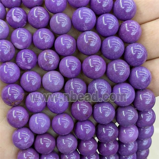 Natural Phosphosiderite Beads Purple A-Grade Smooth Round