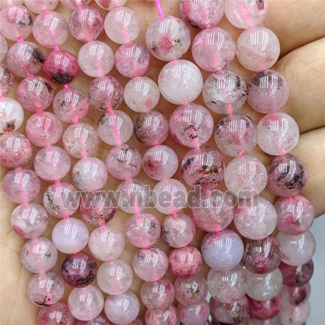 Natural American Sakura Quartz Beads Pink Grade A Smooth Round