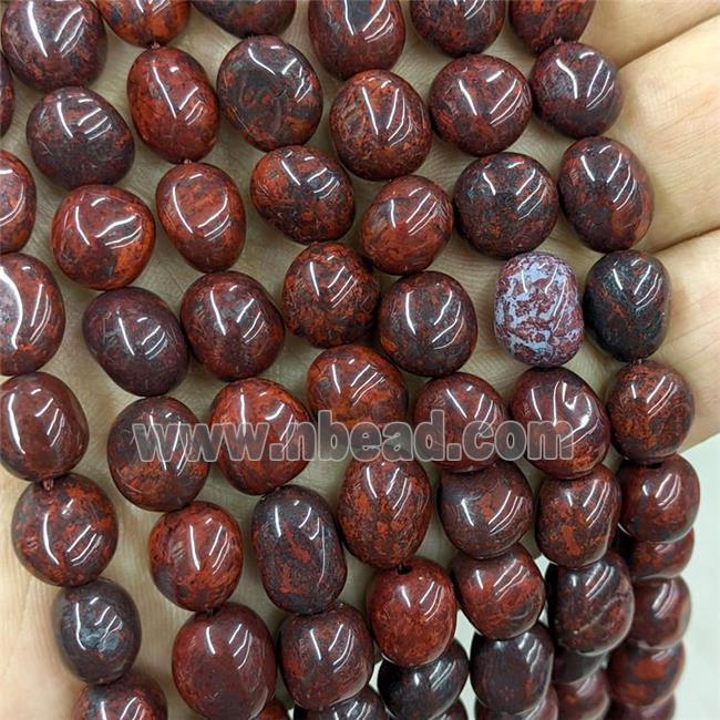 Natural Poppy Jasper Chips Beads Freeform