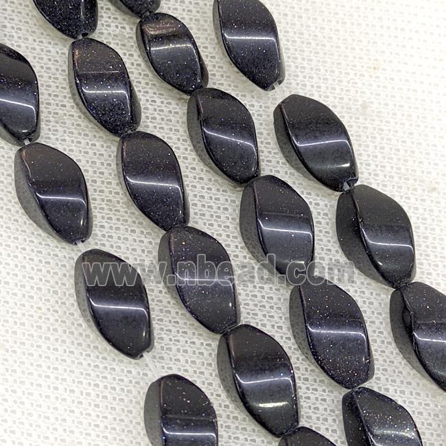 Blue Sandstone Twist Beads