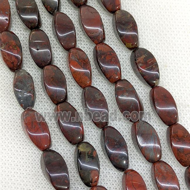 Natural Poppy Jasper Twist Beads