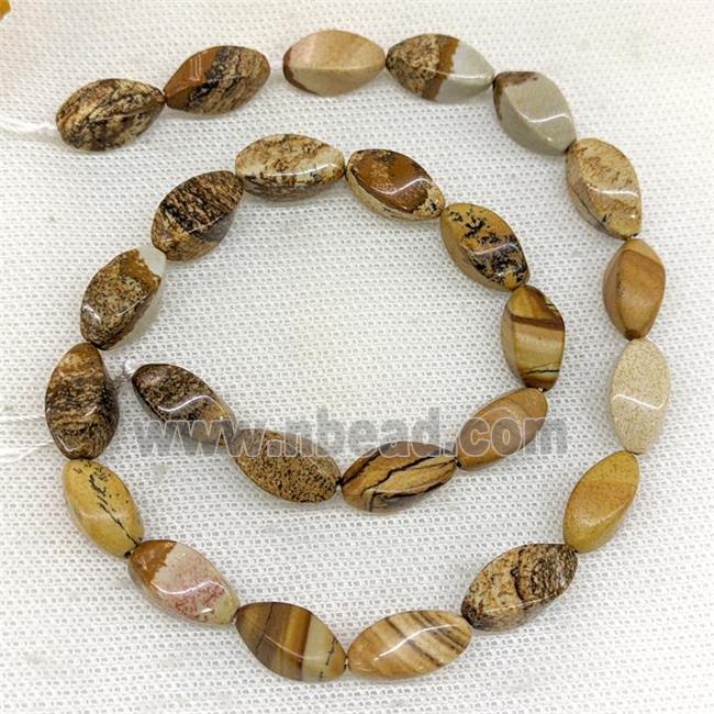 Natural Picture Jasper Twist Beads