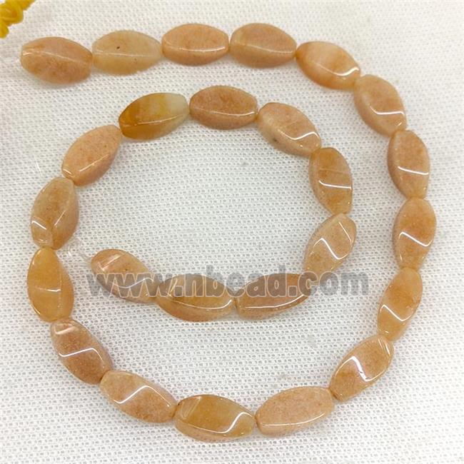 Natural Peach Aventurine Twist Beads