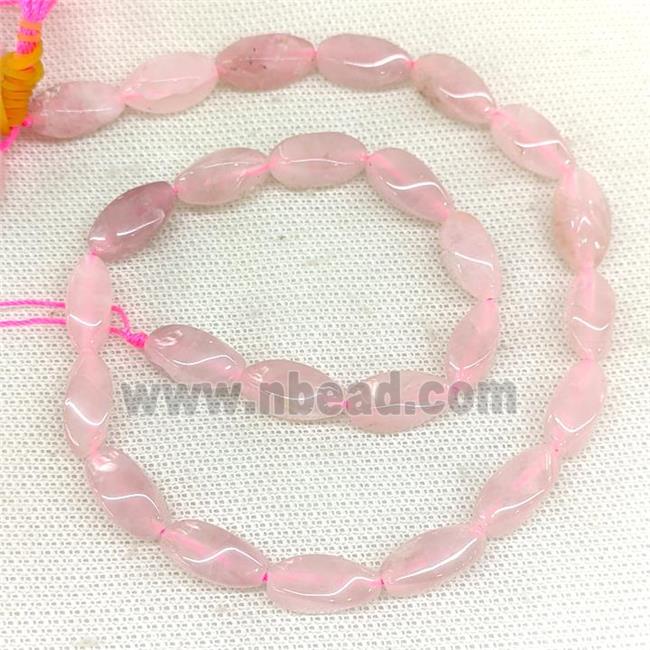 Natural Pink Rose Quartz Twist Beads