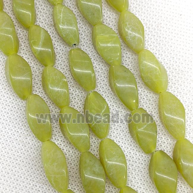 Olive Lemon Jade Beads Twist