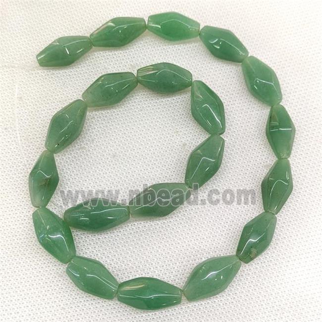 Natural Green Aventurine Rice Beads Faceted