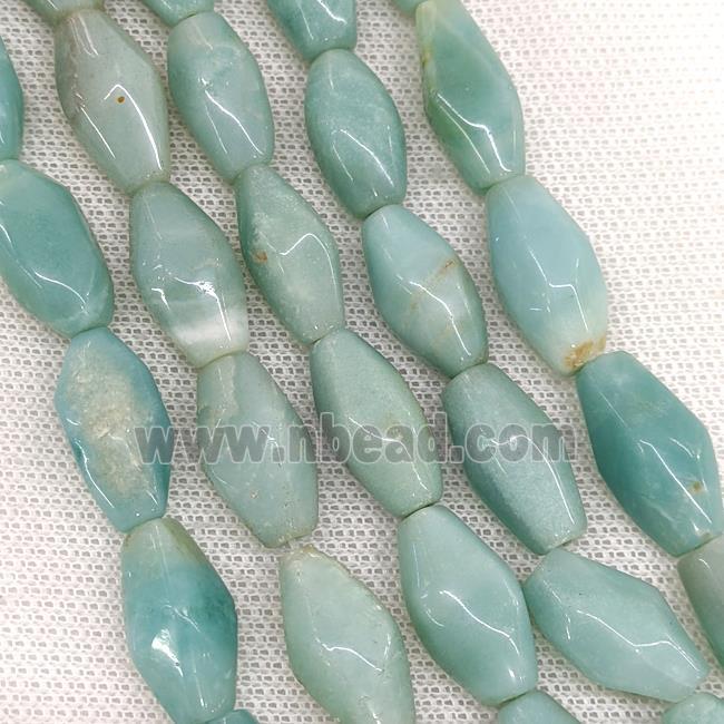 Natural Chinese Amazonite Beads Blue Faceted Rice