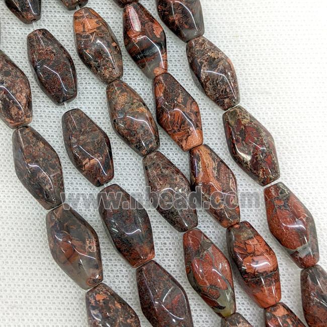 Natural Poppy Jasper Beads Faceted Rice