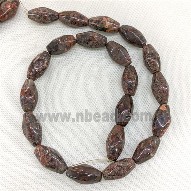 Natural Poppy Jasper Beads Faceted Rice