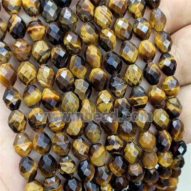 Natural Tiger Eye Stone Beads Faceted Rice