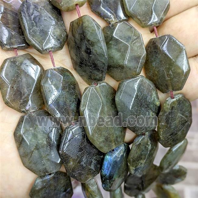 Natural Labradorite Slice Beads Faceted