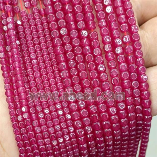 Natural Ruby Corundum Beads Red Heat Cube