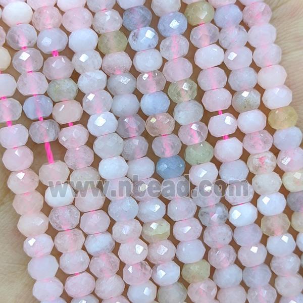 Natural Morganite Beads Multicolor Faceted Rondelle