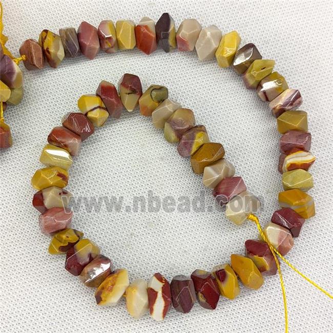 Natural Mookaite Beads Multicolor Faceted Square