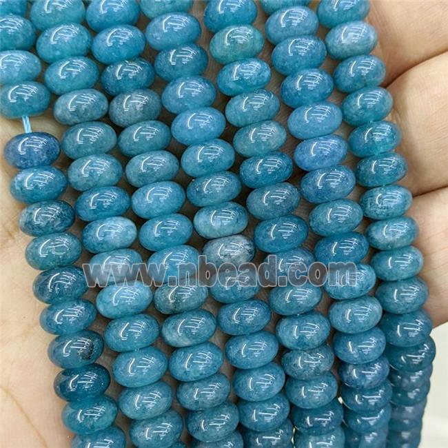 Jade Beads Smooth Rondelle Blue Dye