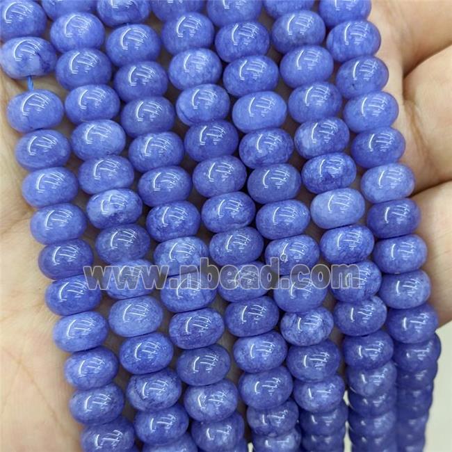 Jade Beads Blue Dye Smooth Rondelle