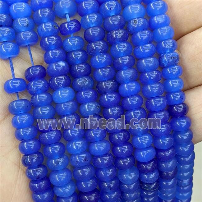 Blue Jade Rondelle Beads Smooth Dye