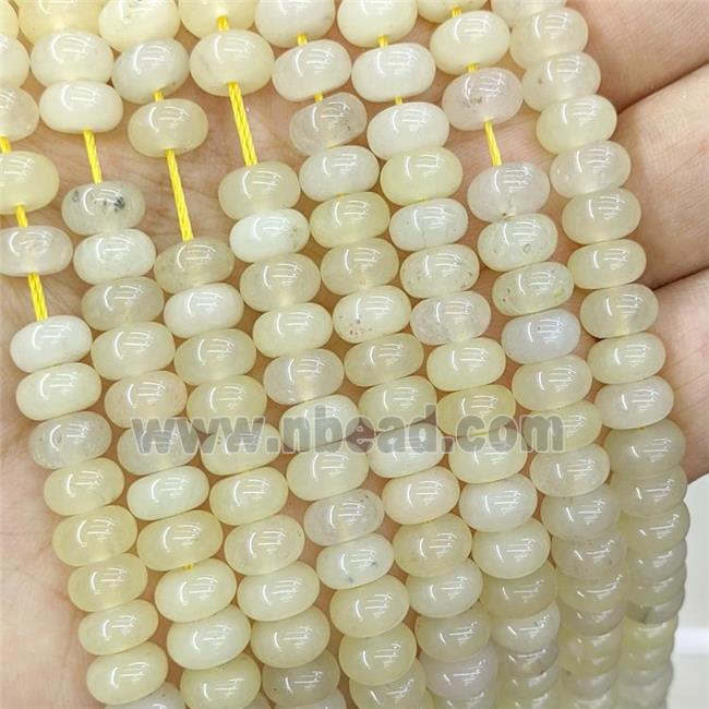 Jade Rondelle Beads Smooth Lt.yellow Dye