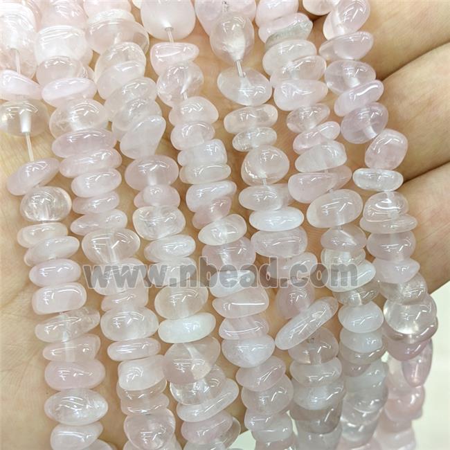 Natural Pink Rose Quartz Chips Beads Freeform