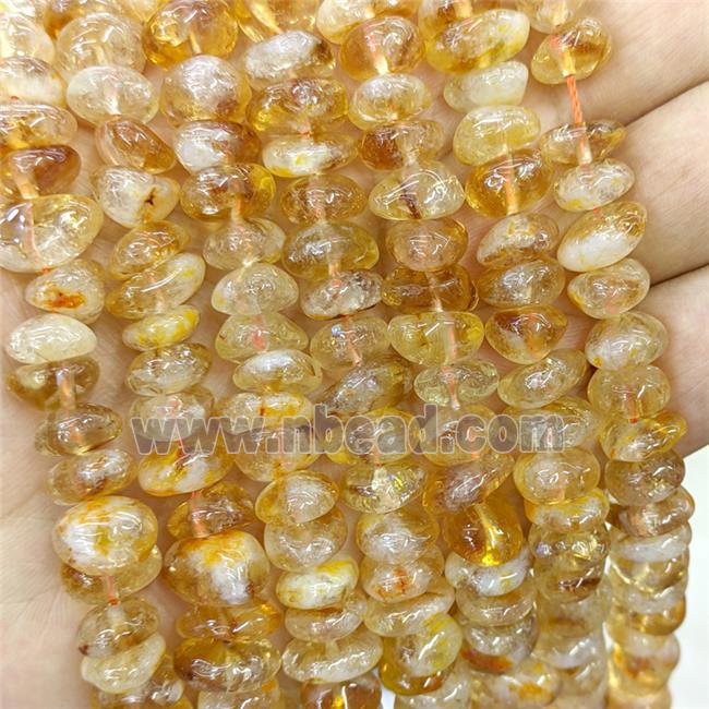 Natural Yellow Citrine Chips Beads Freeform